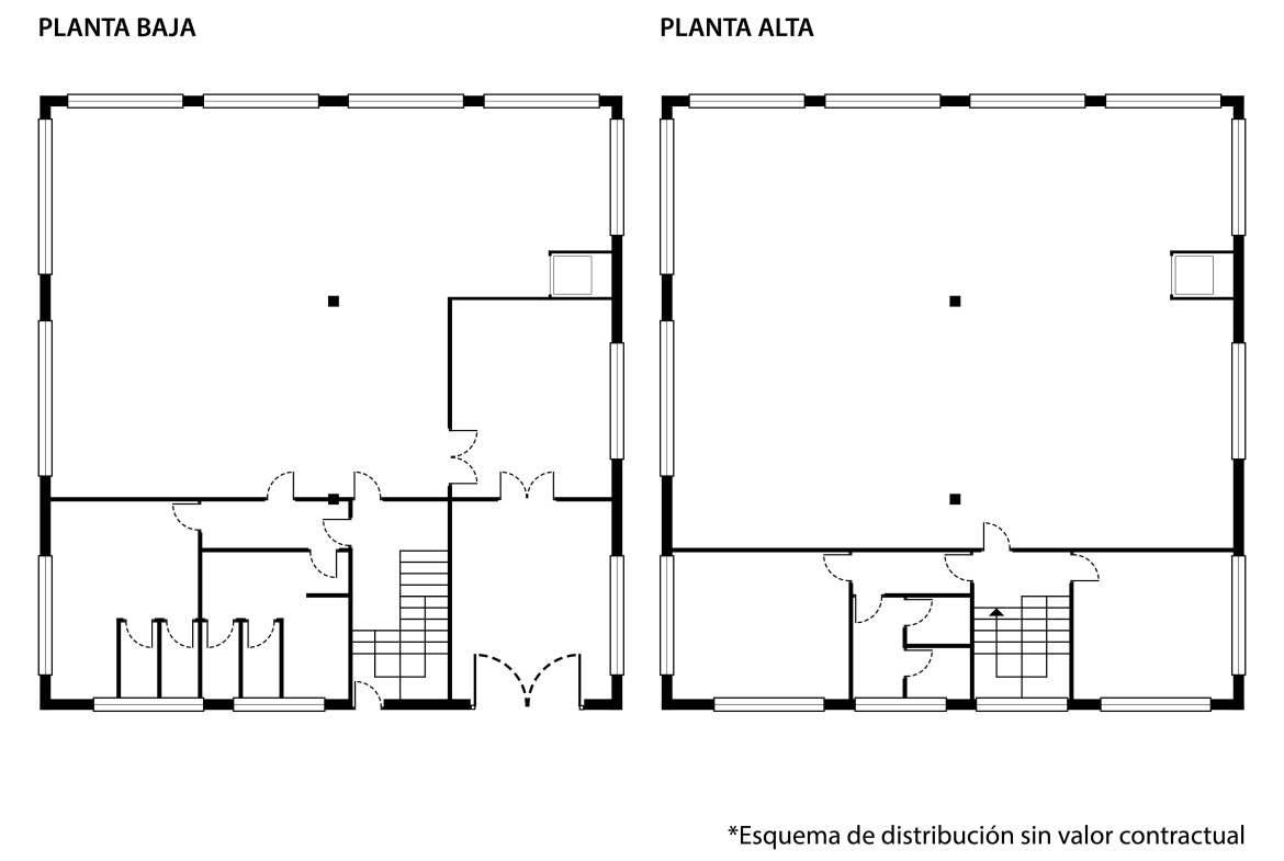 Plano de distribución de nave industrial en polígono San José de Valderas